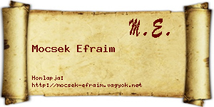 Mocsek Efraim névjegykártya